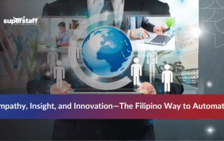 Global connections representing Philippines virtual assistant services combining human intelligence and automation