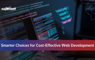 Developers discussing outsourced web development compared to in-house costs for business projects.