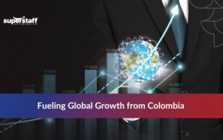 Colombian outsourcing workforce collaborating to support global business growth
