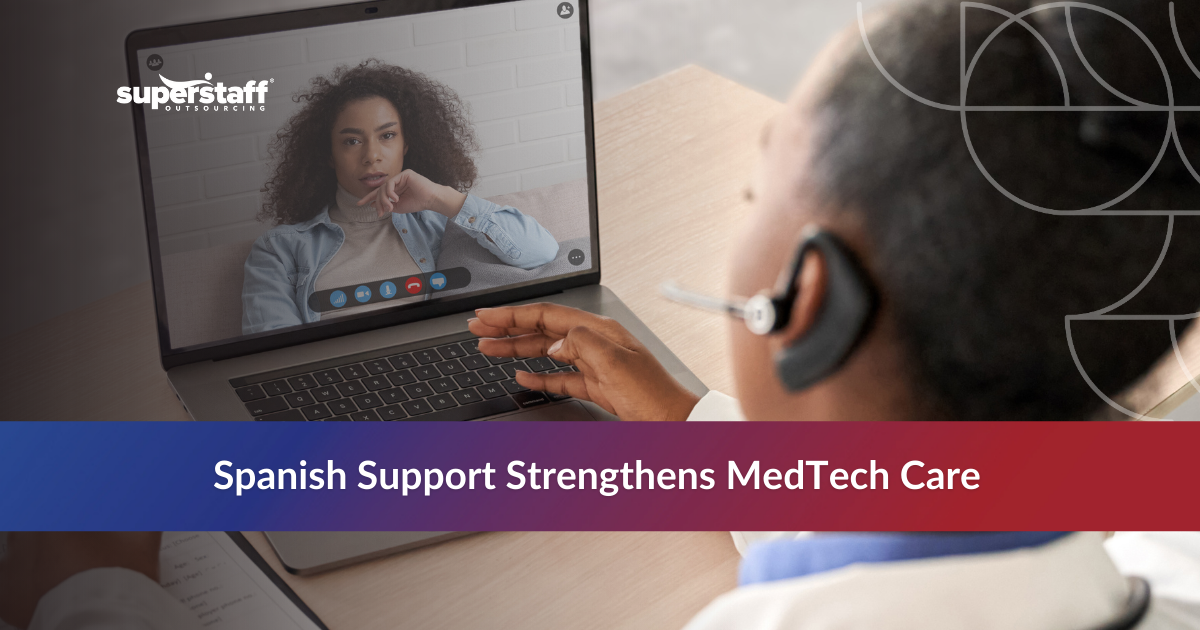 MedTech support agent working remotely, representing medical technology outsourcing