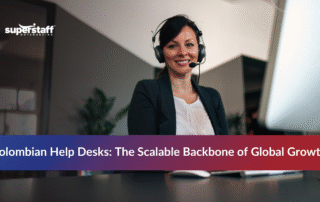 Team providing outsourced help desk services in Colombia