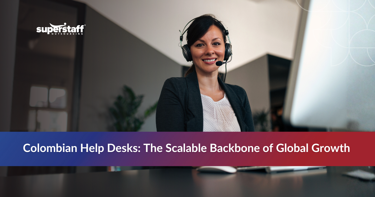 Team providing outsourced help desk services in Colombia