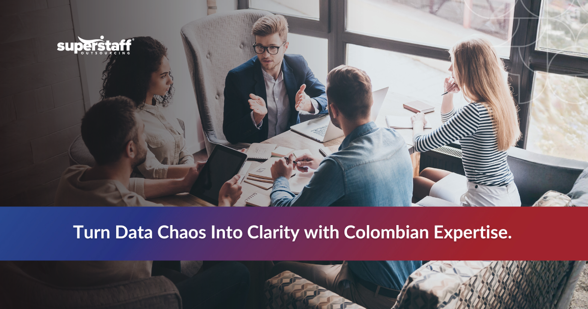 Colombian BPO team working collaboratively on data science projects