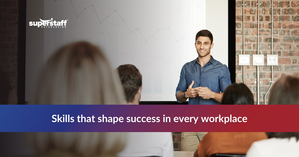 Group of people discussing key workforce skills employers value today, including communication, adaptability, and teamwork.