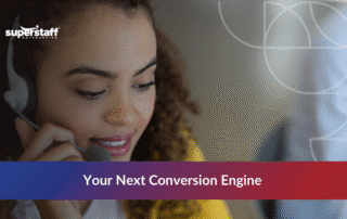 Sales agent making calls as part of outbound call center outsourcing