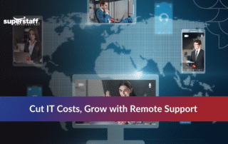 Technicians providing remote IT support services to reduce business IT costs.