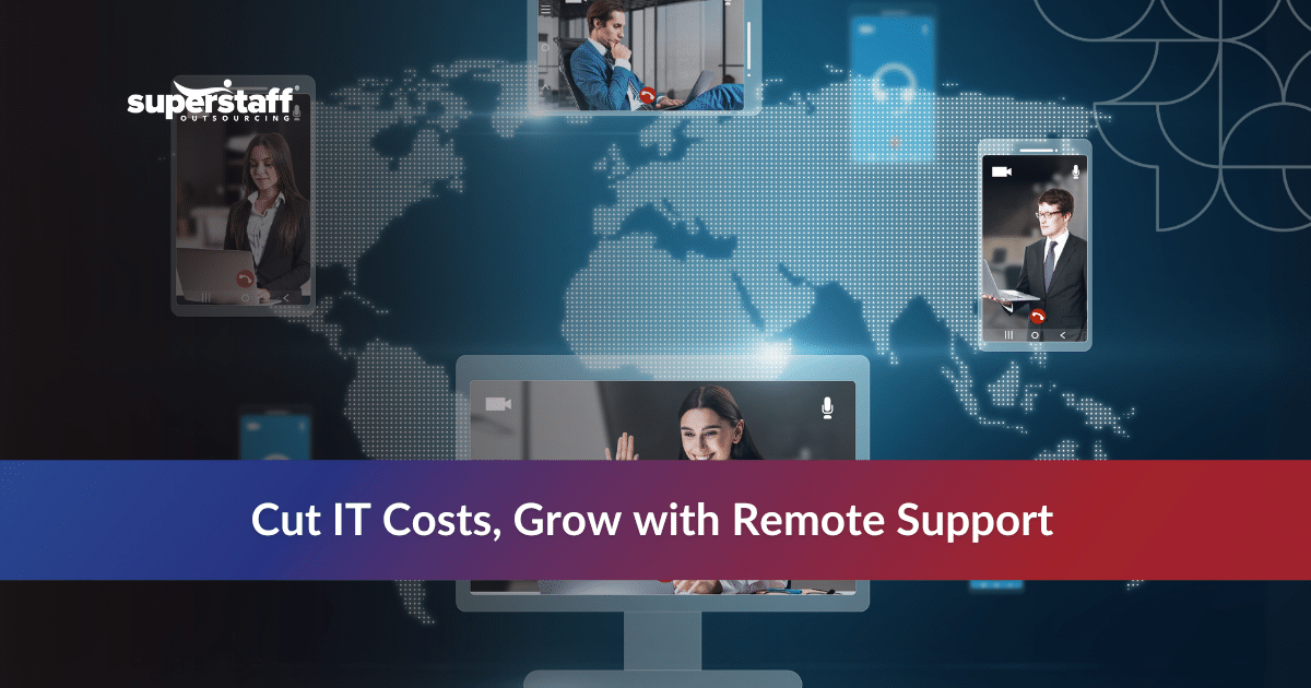 Technicians providing remote IT support services to reduce business IT costs.