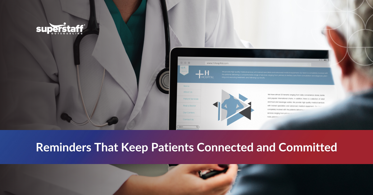 Doctor discussing health information with a patient as part of medical appointment reminders.