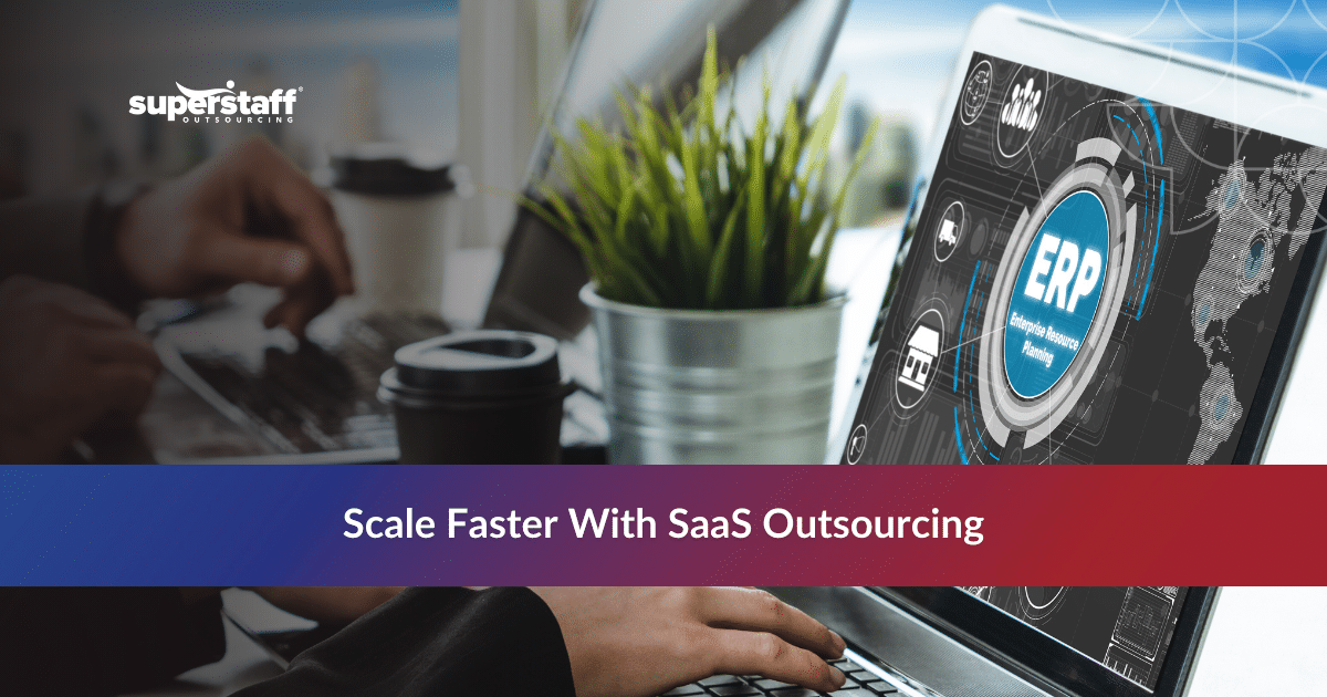 Team providing saas outsourcing to support software development and company growth