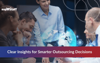 Business analyzing overseas outsourcing costs and benefits