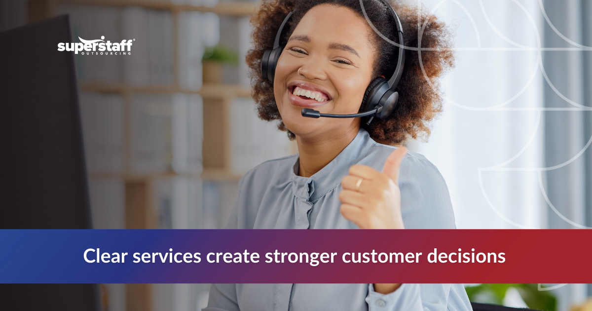 Visual illustrating a consumer services description for clarity