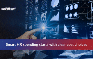 HR graphs comparing cost of outsourcing human resources and internal hiring
