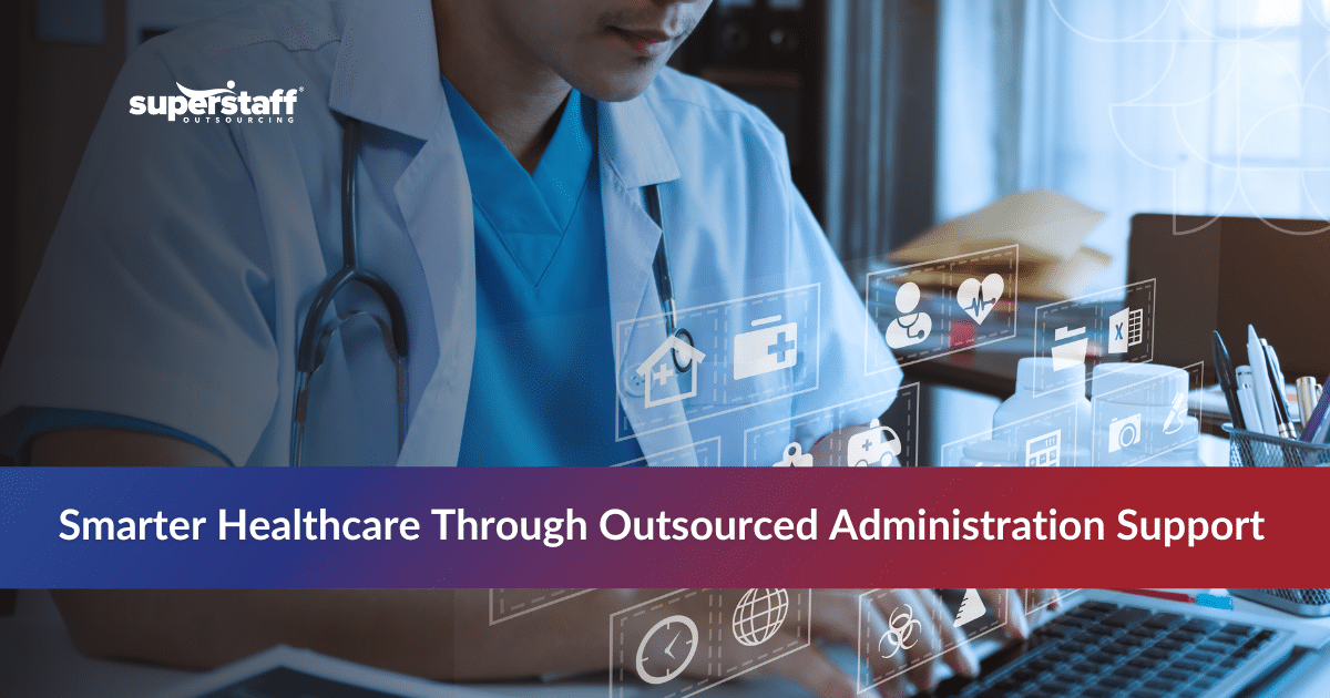Healthcare Administration_Featured Healthcare professionals discussing the benefits of outsourcing in healthcare administration