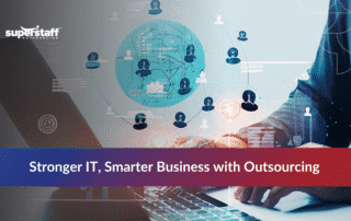 Global connections symbolizing the advantages of IT service management outsourcing