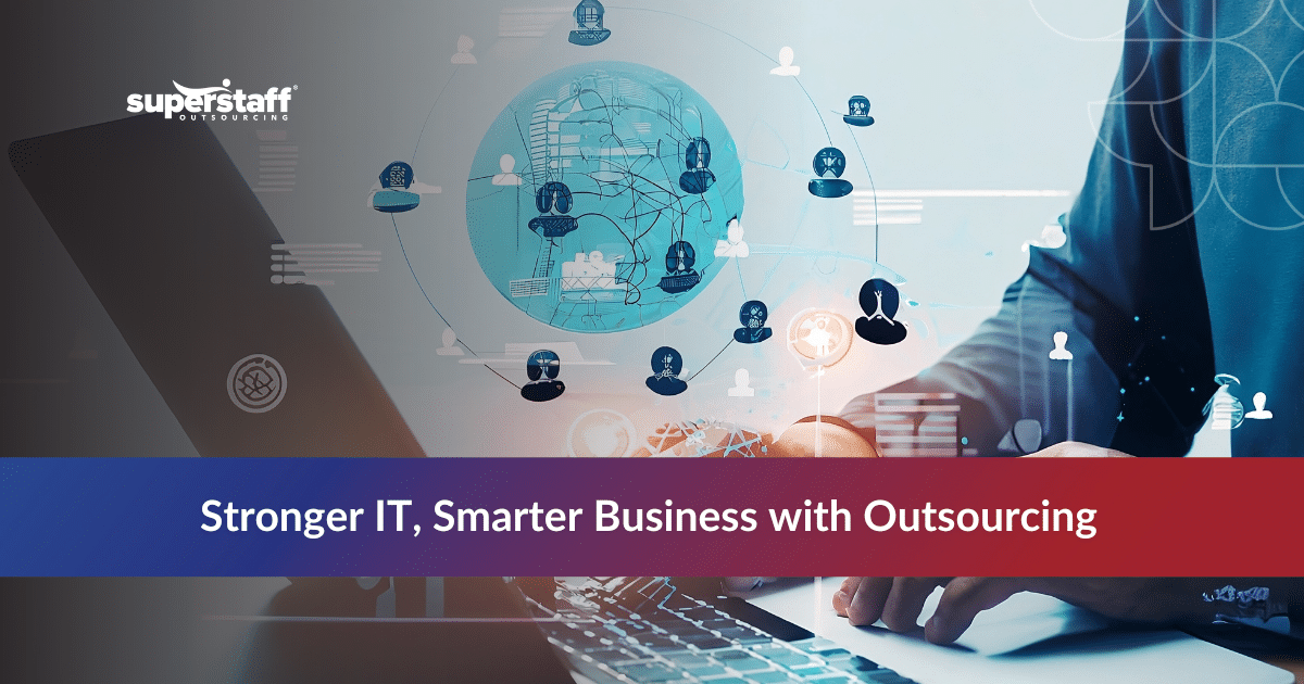 Global connections symbolizing the advantages of IT service management outsourcing