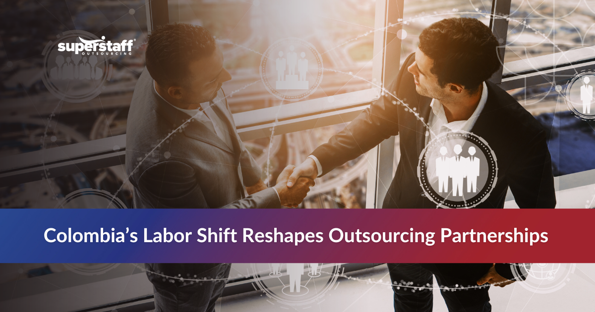 Business professional reviewing labor reforms impact, reforma laboral en colombia affecting outsourcing