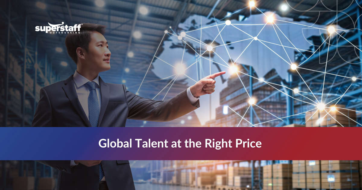 Globe with international flags representing top outsourcing countries for global business services