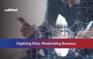 Business professional using data entry BPO services with network connections and digital interface