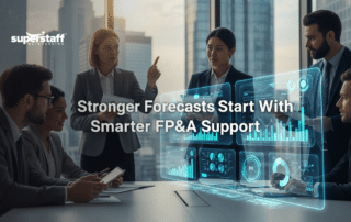 Business team collaborating on outsource financial planning for accurate forecasts