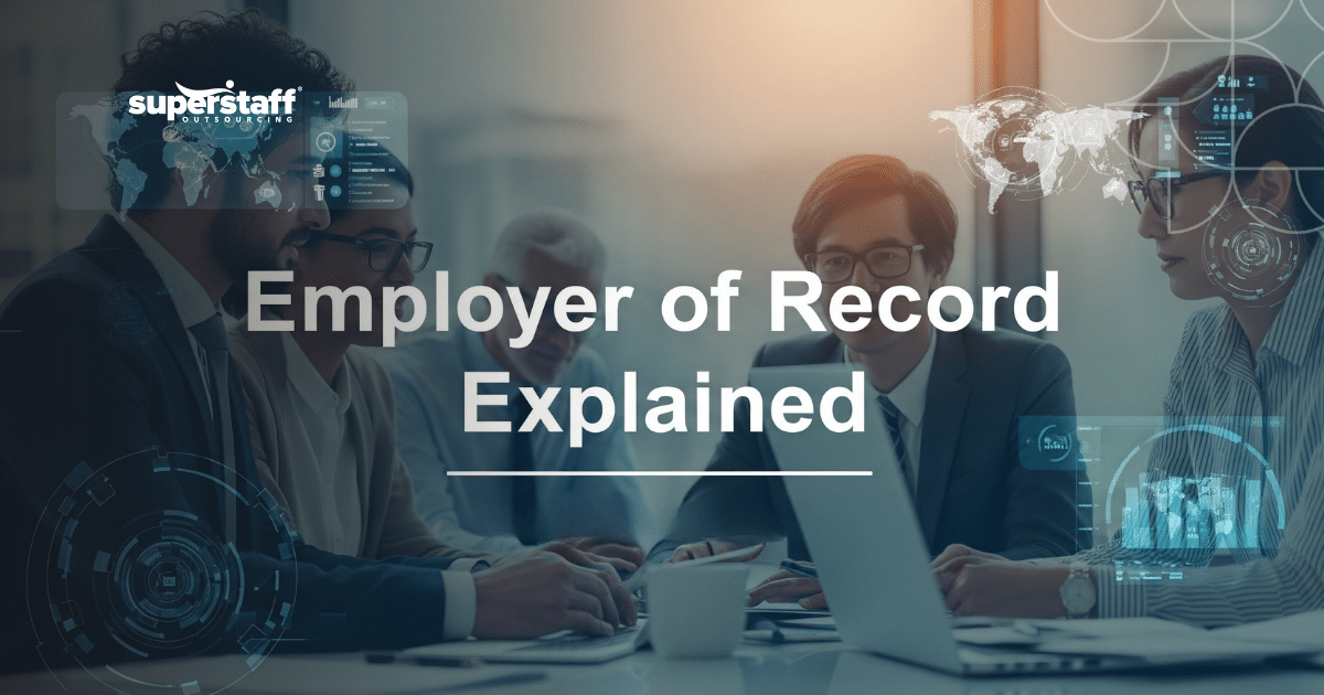 Employer of record concept showing global workforce management