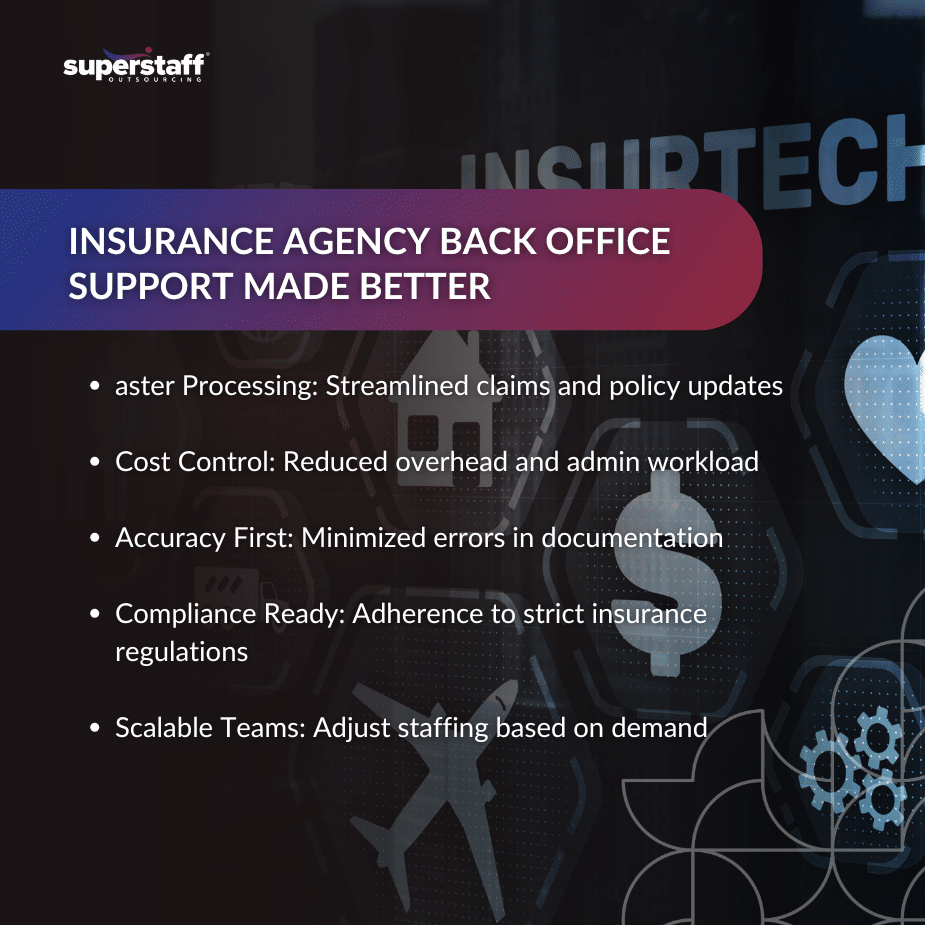 Insurance Agency_MI Computer screen displaying insurance icons, symbolizing insurance agency back office support services.