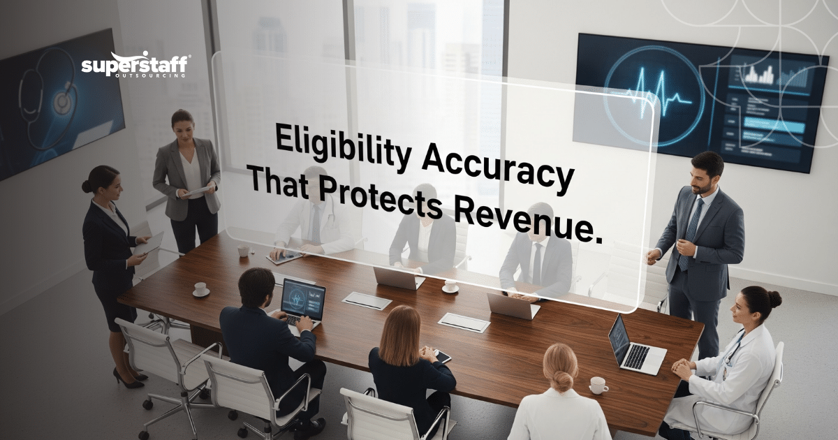 Medical insurance eligibility verification being processed by healthcare staff